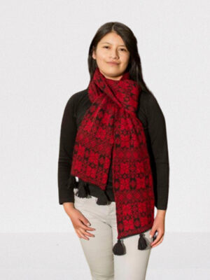 Red flower scarf